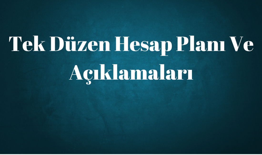 Tek Düzen Hesap Planı Ve Açıklamaları